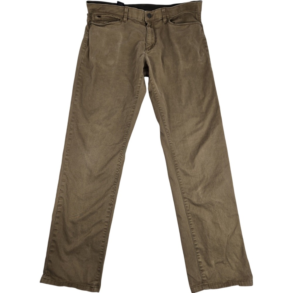English Laundry Men 36x32 Khaki‎ Pants Trousers Straight Fit Cotton Spandex Tan